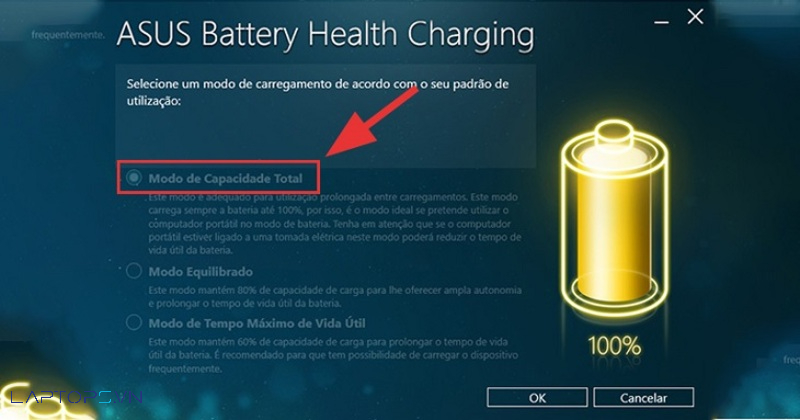 cách cài đặt chế độ sạc pin laptop