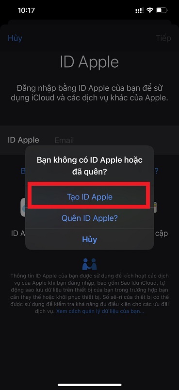 Tài khoản icloud
