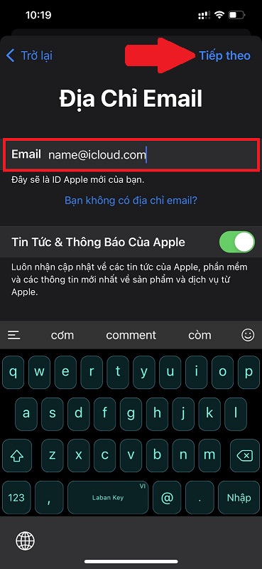 Tài khoản icloud
