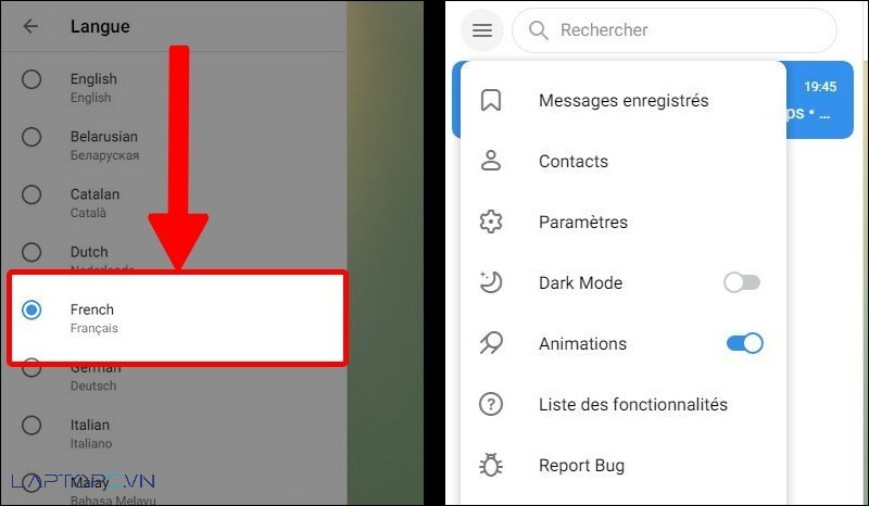 cài đặt Telegram Tiếng Việt 