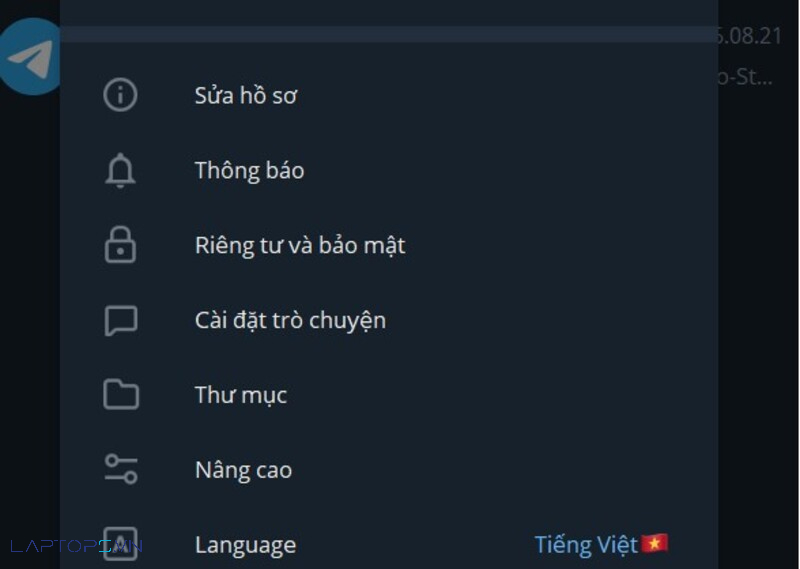 cài đặt Telegram Tiếng Việt 
